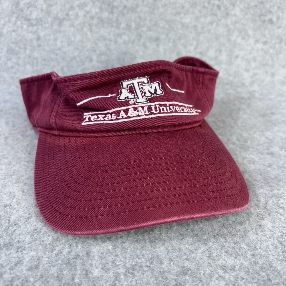 Texas A&M University Visor Hat Maroon The Game Adjustable Embroidered NCAA Cap